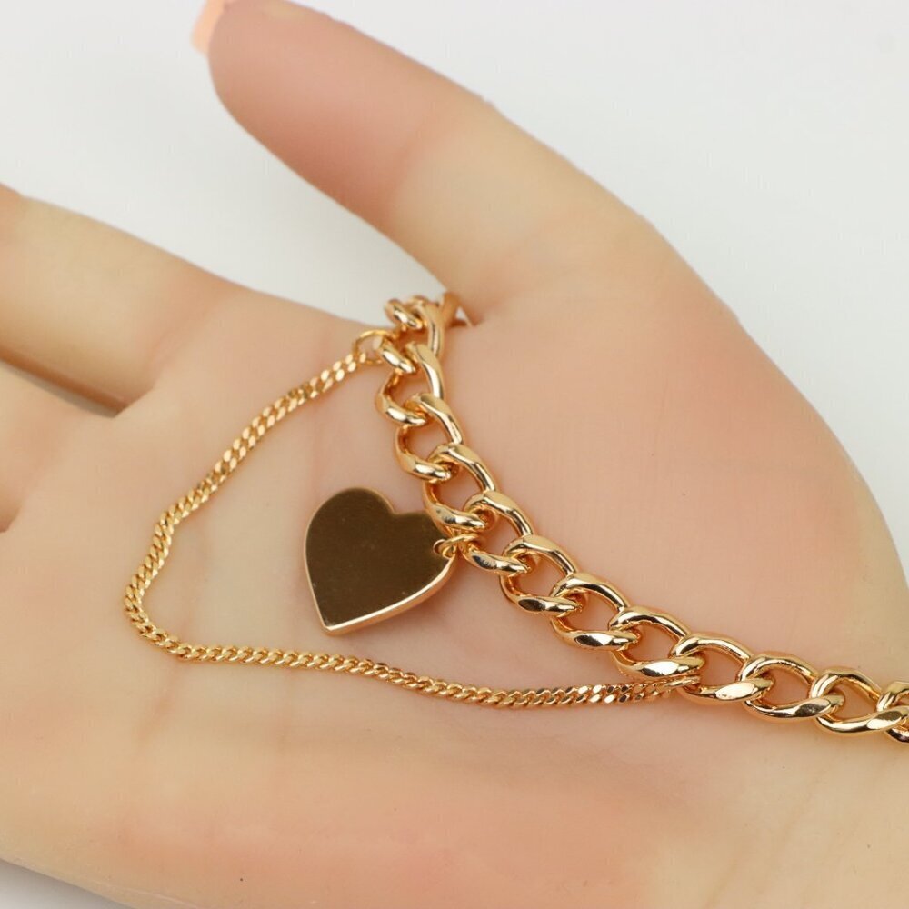Chunky Heart Pendant Rose Gold Necklace, XPNL0254 - Picture 2 of 12